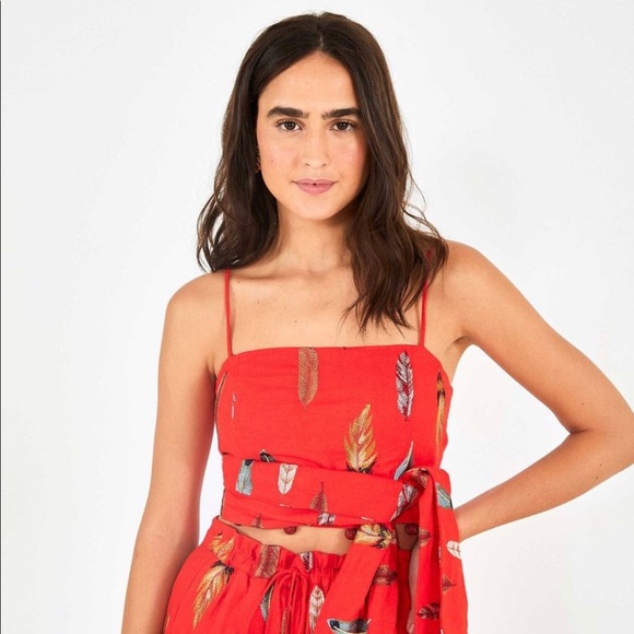 Farm Rio Spring Plume Linen Top - Picture 4 of 5